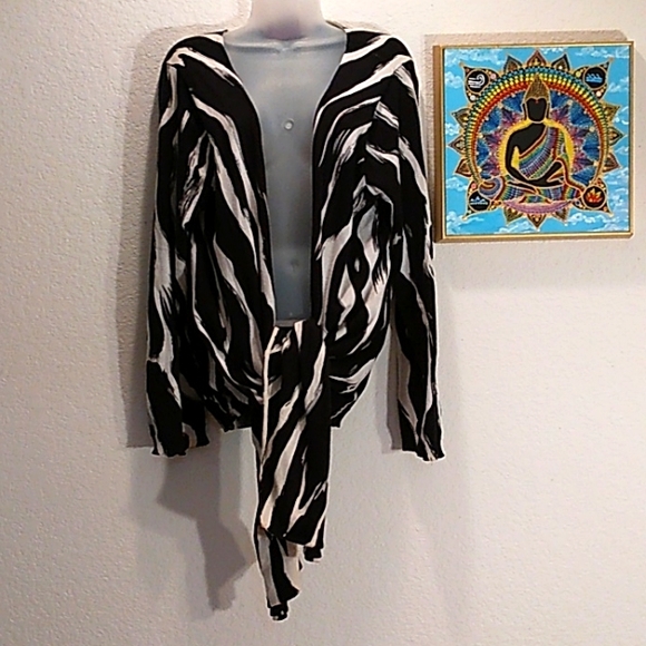 SALE! CHI by Carlos Falchi Zebra Print Soft 100% Cotton Topper - Picture 6 of 9